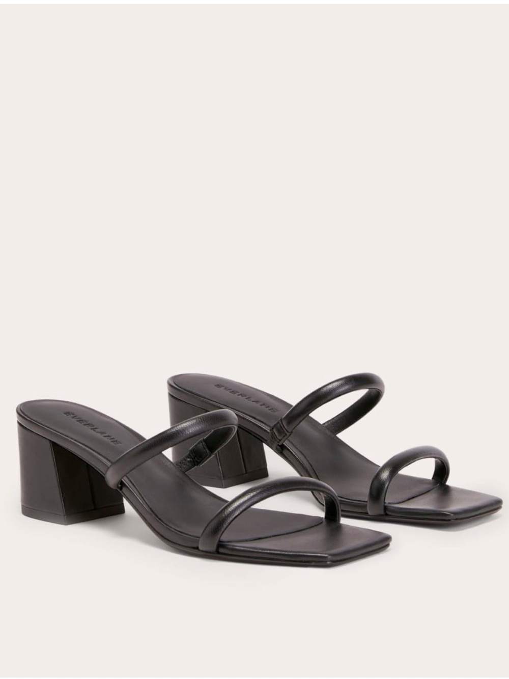 Everlane Shoes 11 Double Strap Heel Sandal Black Leather